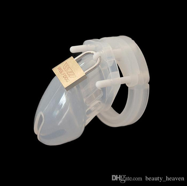 4 Colors Male Chastity Cage With 5 Different Rings Silicone Chastity Devices Virginity Lock Penis Ring Adult Sex Toys