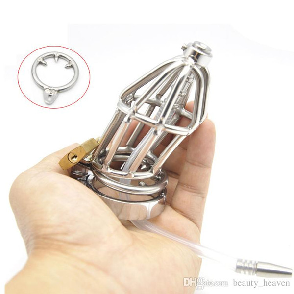 NEW Stainless Steel Male Chastity Device Adult Cock Cage With 4 Size Penis Ring Bondage Chastity belt BDSM Sex Toys For Men