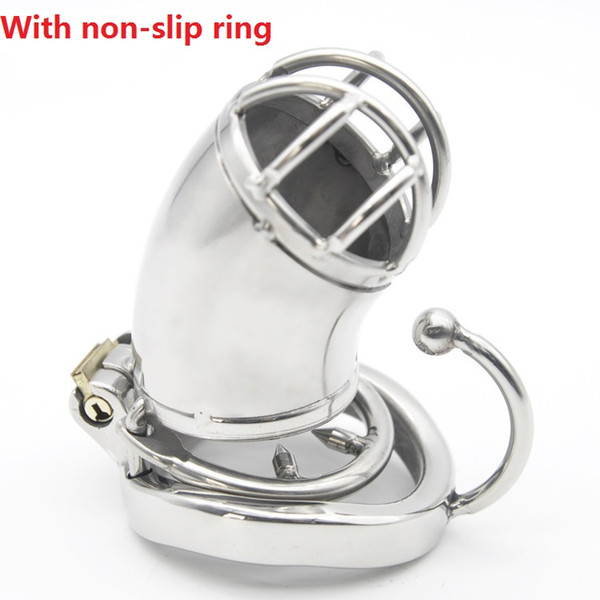 2017 Latest Dormant Lock Design Long Male Stainless Steel Cock Cage With Penis Non-Slip Ring Chastity Belt Device BDSM Sex Toy C272