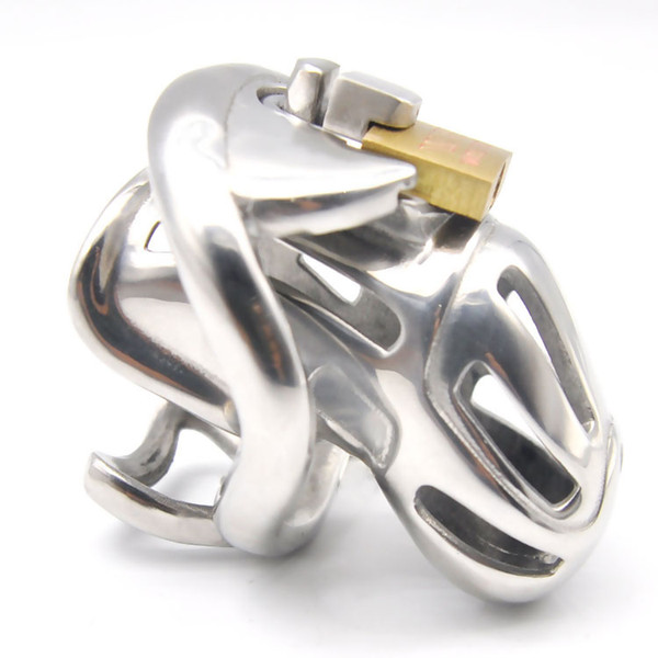 New Embedded Modular Design Male Electric Shock Stainless Steel Cock Cage Penis Ring Bondage Lock Chastity Device Adult BDSM Sex Toy A370S-1