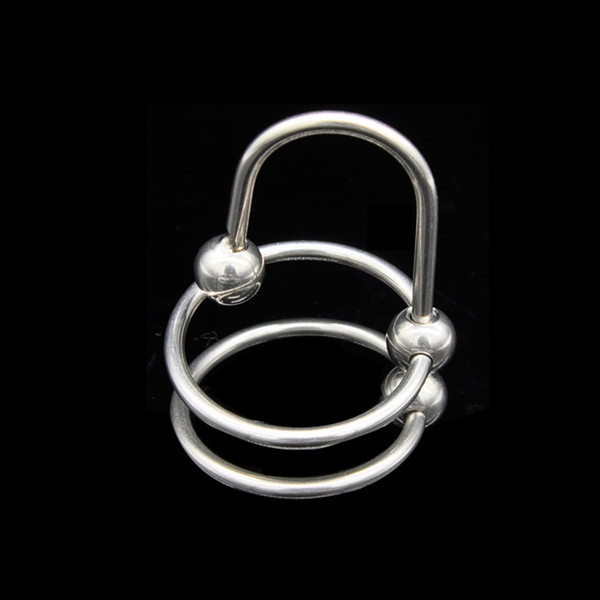 2018 New Male Stainless Steel Bondage Urethral Dilatator Stretching Bead Plug With Cock Penis Ring Catheter Chastity Belt BDSM Sex toys A073