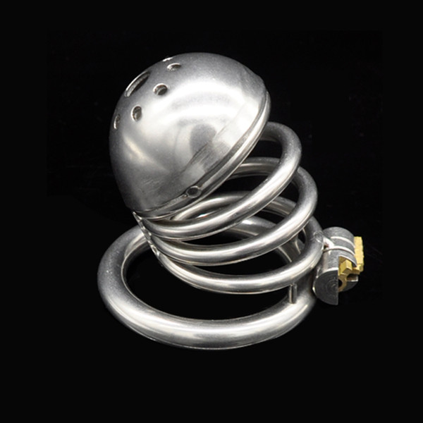 2017 Latest dormant lock Design medium male stainless steel cock penis cage Chastity Belt Device Ring BDSM Sex Toys A218