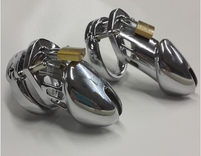 2017 Male Stainless Steel Cock Cage Chastity Belt Device Virginity Lock Adult Bdsm Sex Toy 2 Size For The Cage 3 Size For The Penis Ring