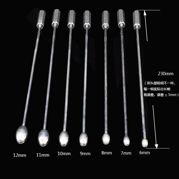 7 Size Newest Male Stainless steel Urethral Sounding Bead Stimulate Plug urethra stretching Chastity Device adult BDSM sex toys product A234