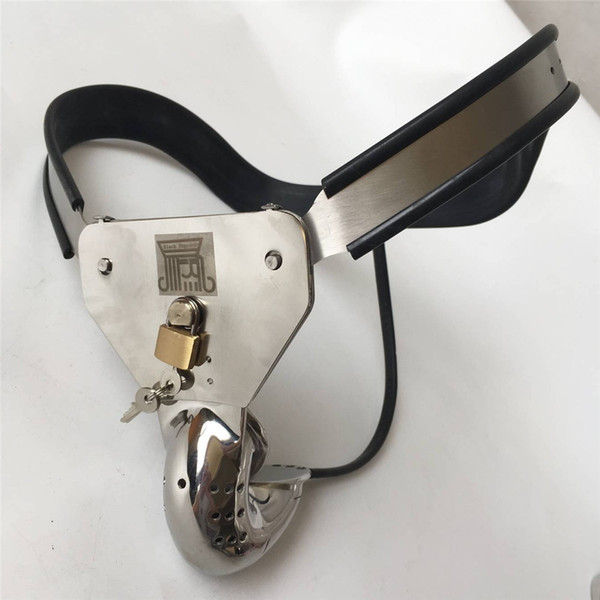 2018 Male T Type Super Ergonomics Adjustable Stainless Steel Curve Waistbelt Chastity Belt With Winding Cock Penis Cage BDSM Sex Toy Product