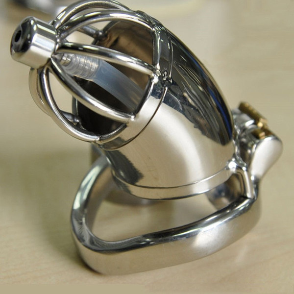 Stainless Steel Stealth Lock Male Chastity Device with Urethral Catheter,Cock Cage,virginity Belt,Penis Ring,A278-1