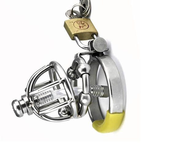 Stainless Steel Male Chastity Device with Catheter,Cock Cage,Chastity Belt,Penis Ring,Virginity Lock,Adult Game,Cock Ring A130