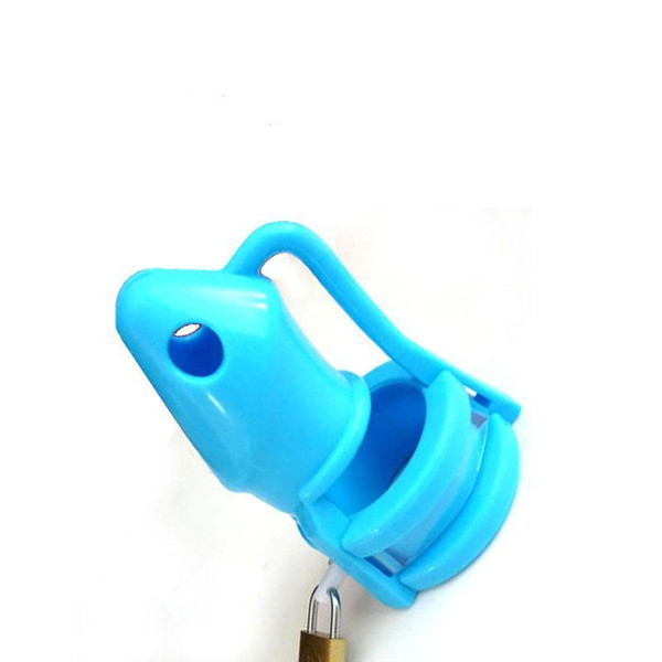 Male Blue Silicone Chastity Device Cock Cages 3 Size Men's Virginity Lock Penis Rings CB3000 Adult Sex Toys free shipping