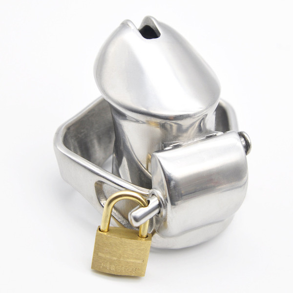 Male 316L stainless steel Luxury Small Cage Chastity Device with 2 Magic Locks A337