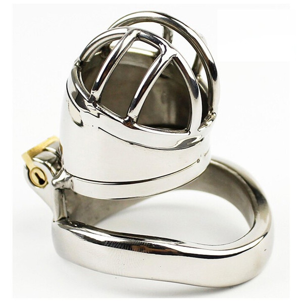 Male Stainless Steel Cock Cage Penis Ring Chastity Device with Stealth New Lock Adult Sex Toys A271