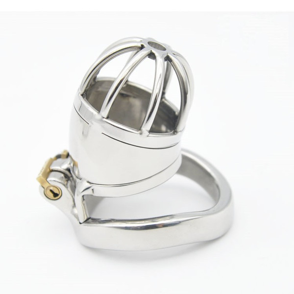 Male Stainless Steel Cock Cage Penis Ring Chastity Device catheter with Stealth New Lock Adult Sex Toys A277