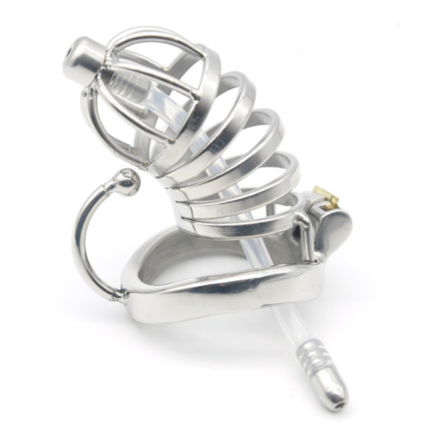 Metal cock ring hook penis cage cbt chastity locks bdsm bondage sex toys for men cock cages stainless steel male chastity device