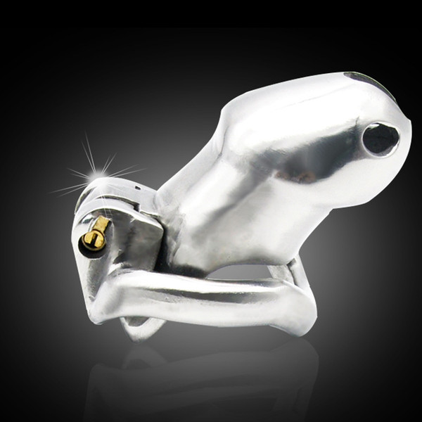 Male 316L stainless steel Luxury Honorable Small Size Cage Male Chastity Magic Locker Device Sex Toy A256