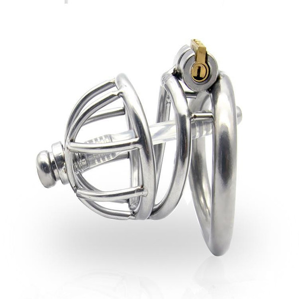 Stainless Steel Stealth Lock Male Chastity Device with Urethral Catheter,Cock Cage,virginity Belt,Penis Ring,Sex Toy CPA228