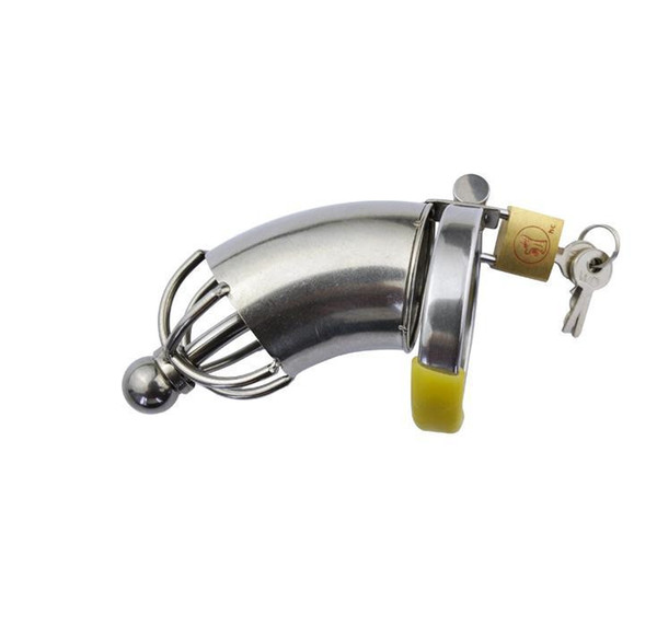 New!Stainless Steel Male Chastity Device with Catheter,Cock Cage,Virginity Lock,Penis Ring,Penis Lock,Adult Game,Cock Ring CPA022