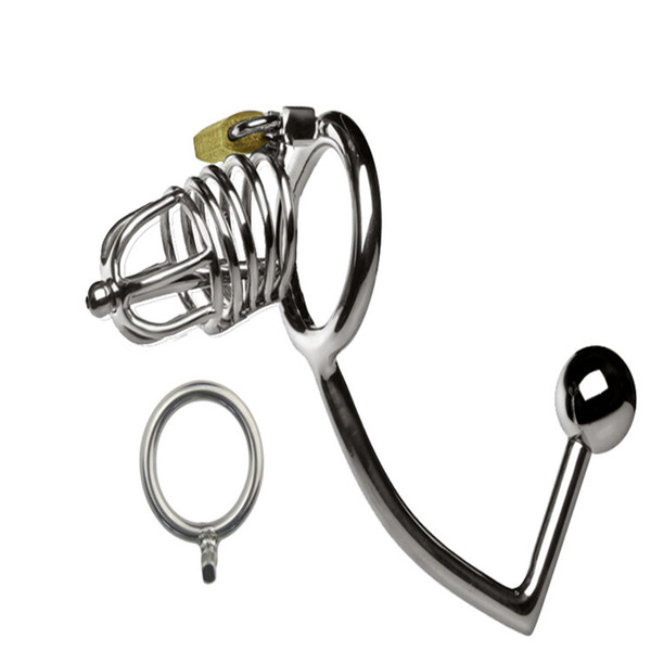 Multifunction Male Chastity Lock With Anal Hook,Penis Ring,Chastity Lock,Chastity Belt,Cock Ring,Anal Sex Toy,Adult Game,CPA159