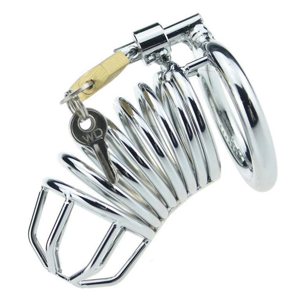 New Design Erotic men Penis ring BDSM steel chastity cage stainless cock ring metal Sex Toys for Men Penis Device