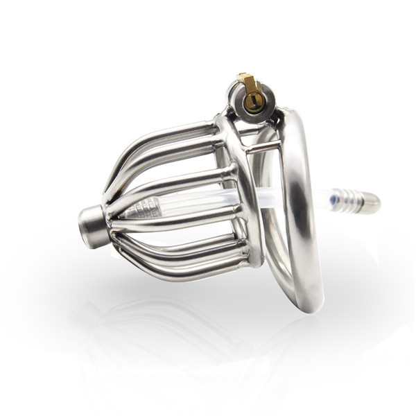 Stainless Steel Stealth Lock Male Chastity Device with Urethral Catheter,Cock Cage,virginity Belt,Penis Ring,Sex Toy For Men,CPA260