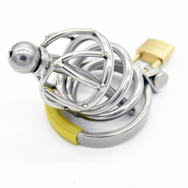 New!Stainless Steel Male Chastity Device with Catheter Sounds,Cock Cage,Virginity Lock,Penis Ring,Penis Lock,Adult Game,Cock Ring CPA065