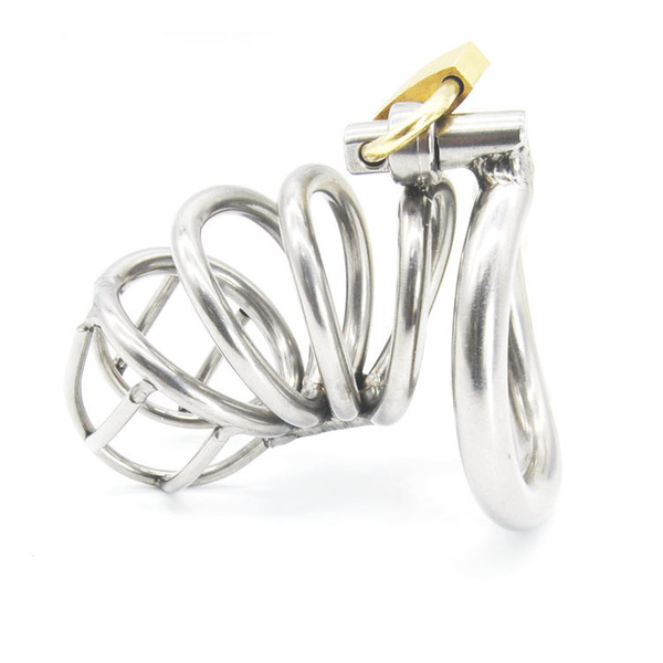 Stainless Steel Male Chastity device Adult Cock Cage With arc-shaped Cock Ring BDSM Sex Toy Bondage Men Chastity Belt CPA224-2