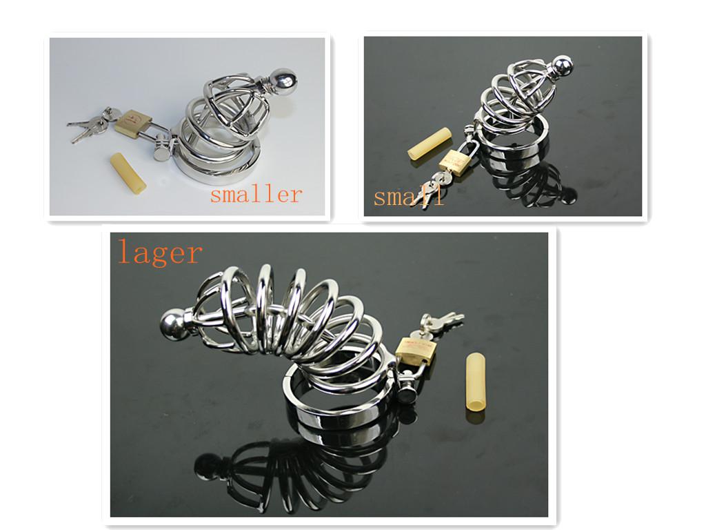 Wholesale-2013 Hot Selling Male Chastity Cage Urethral Catheter Stainless Steel Chastity Belt Bondage Fetish SM Sex Toys Art Cage Device