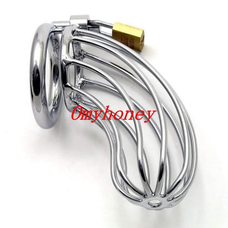 Wholesale - Male Chastity Devices Bondage Stainless Steel Lockable Cock Ring Penis Cage Penis Cage Dildo Cage Sex Toys for Men M500