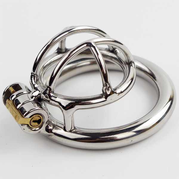 New Lock Super Small Stainless Steel Male Chastity Device Cock Cage Penis Virginity lock Cock Ring Adult Game Chastity Belt CPA231