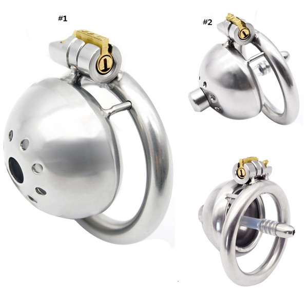 2 Styles 304 stainless steel Male Chastity Device Super Small Cock Cage with Stealth lock Ring Sex Toy