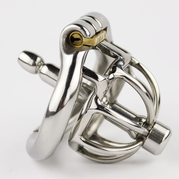 New Super Small Male Chastity Device 42 MM Adult Cock Cage With Urethral Catheter BDSM Sex Toys Stainless Steel Chastity Belt