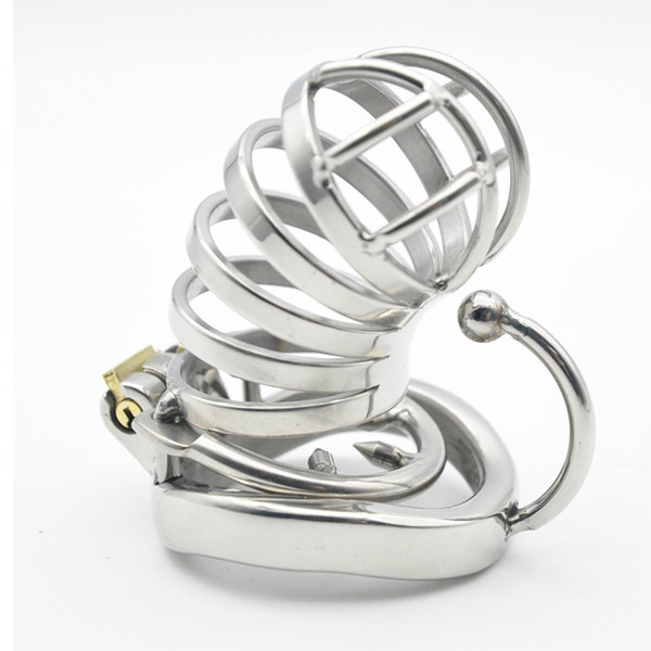 2 Styles magic lock male chastity cock cage stainless steel penis ring chastity belt devices bondage bdsm sex toys for men