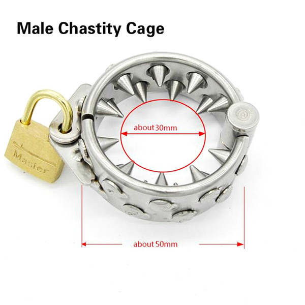 Stainless Steel Teeths male Chastity Cage penis Ring Locking adult toy