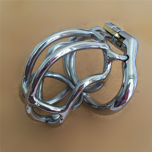 Hinged Curve Base Ring Design Stainless Steel Male Chastity Devices For Men Chastity Cage For BDSM 2.5