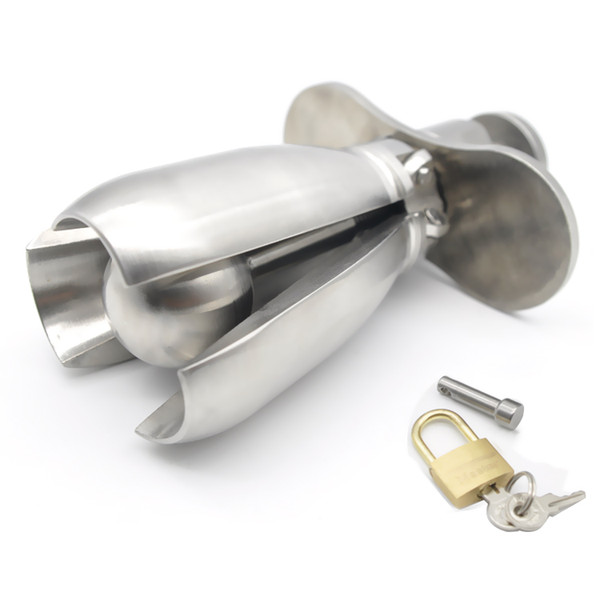 The Stainless Steel Deluxe Stretching Lock Chastity Device AP017