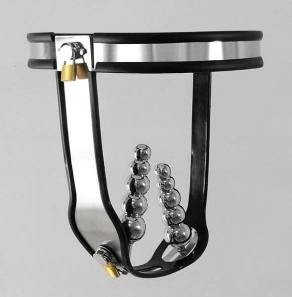 M119 new bondage female stainless steel lockable & adjustable chastity devices with vagina & anal toys plug, sex toys for women