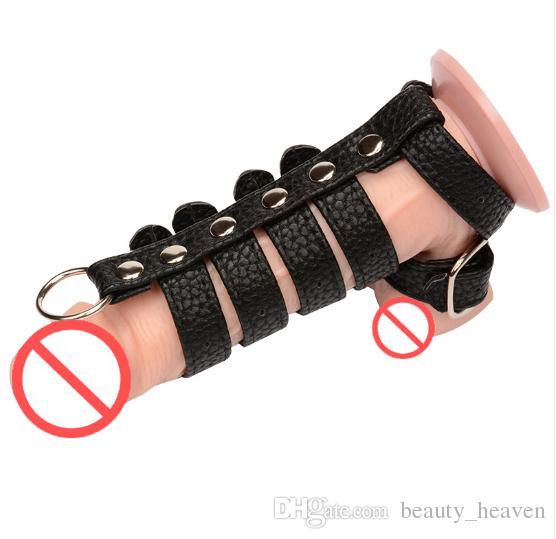 Sexy Leather Scrotum Testicle Stretcher Sex Toy For Men Male Cage Chastity Dick Balls Realistic Penis Cock Ring Adult Game