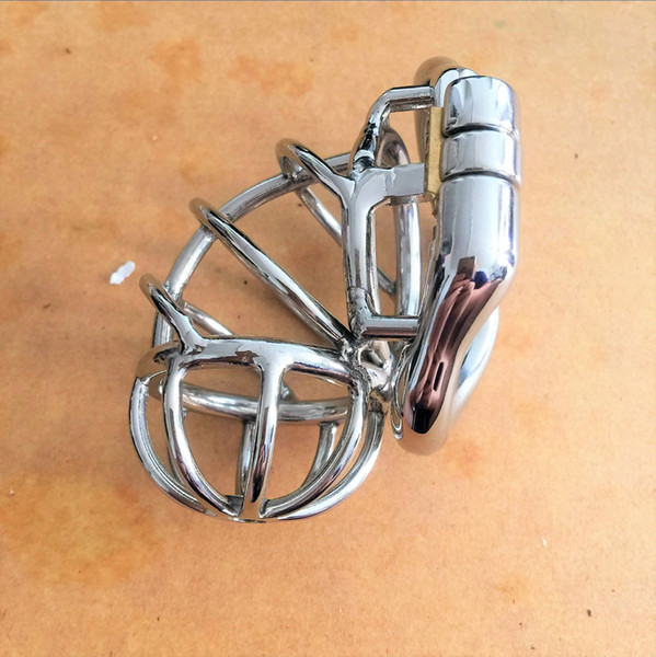 New design Side lock 60mm length Stainless Steel Small Male Chastity Device Short Cock Cage For BDSM