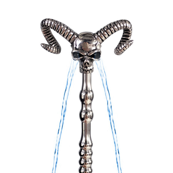 140mm New Special Design Hollow Skull Head Water Flowing metal Penis Plug stick catheter urethral sound Chastity Sex Toys For Men