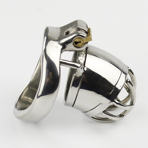 Stainless Steel Small Chastity Cage With arc-shaped Cock Ring Chastity Device 1.77