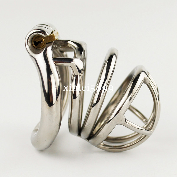 Stainless Steel Male Chastity Device With Opening And Closing Curve Cock Ring Sex Toys For Men Chastity Cage 2017 Latest Design