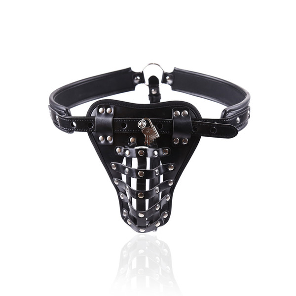 New Arrival Leather Male Chastity Belt BDSM Bondage Sexy Chastity Pants Fetish Restraints Sex Toys For Men