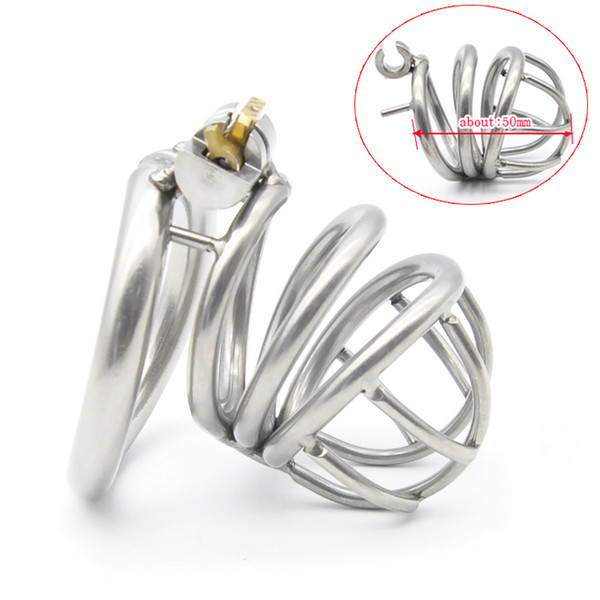 2 Styles Stainless Steel Curve Cock Cage Chastity Belt Device Male Penis Ring Bondage Restraint Sex Toys For Men