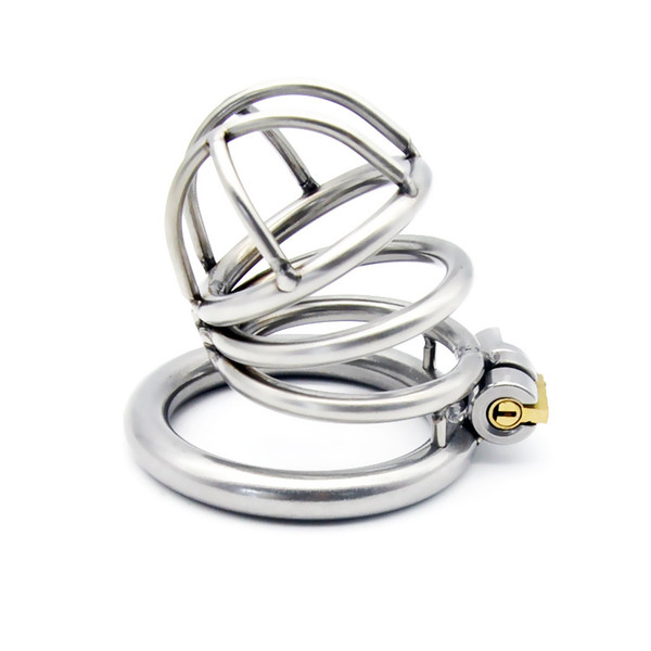 Latest Medium Size Male Stainless Steel Cock Penis Cage Ring Chastity Belt Art Device BDSM Sex toys