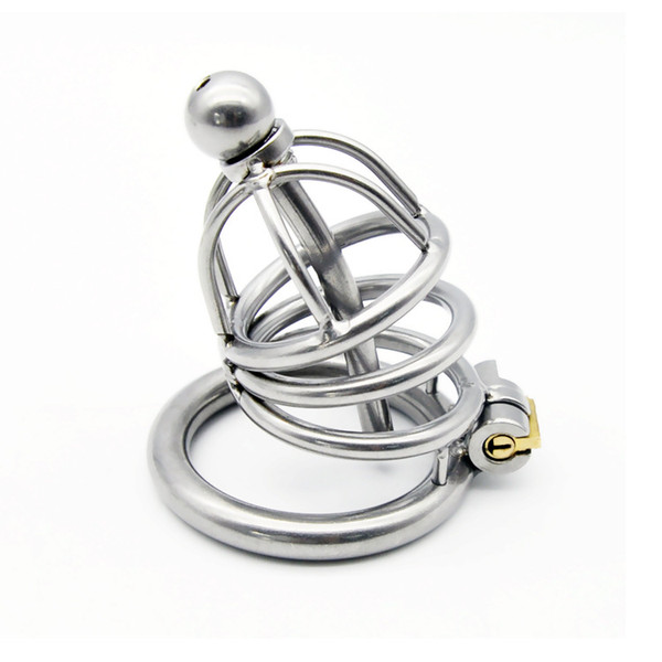 Chastity devices male cock cages chastity device penis plug new small male chastity device with urethral catheter BDSM stainless steel Q995