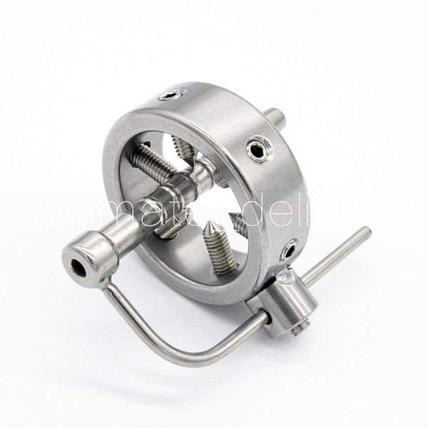 Stainless Steel Screw Locking Penis Rings,Chastity Belt,Chastity Lock,Scrotum Testicle Lock,Teeth Cock Ring,Cock Clamp,Sex Products