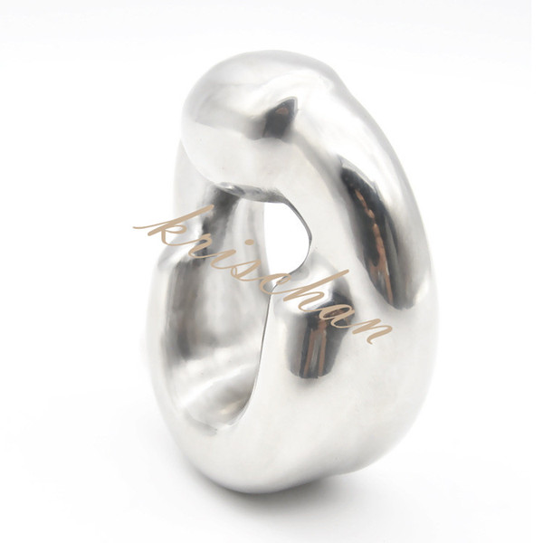 Male Stainless Steel Cockring Delayed Gonobolia Penis Ring Pendant Stimulate Bondage Scrotum Squeeze Testicles Bdsm Sex Toy