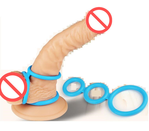 2018 Male Soft Silicone Penis Cockring Tripling Delayed Gonobolia Ring Stimulate Scrotum Squeeze Bondage Adult Bdsm Sex Toy AB1632