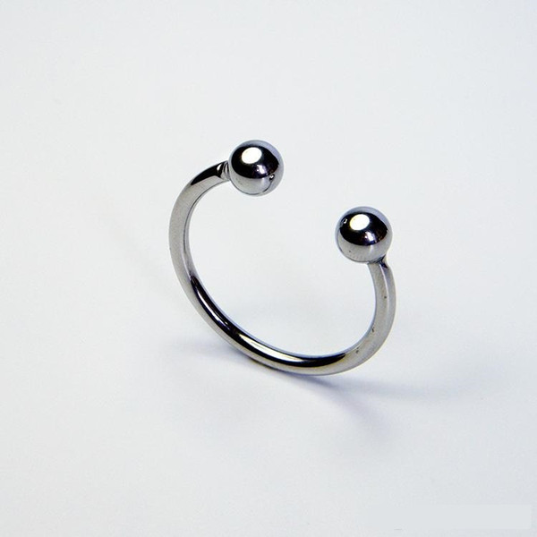 2018 Latest Male Stainless Steel Two Bead Penis Delayed Gonobolia Ring Cock Ring Jewelry Adult BDSM Sex Toy For Glans YSH-02