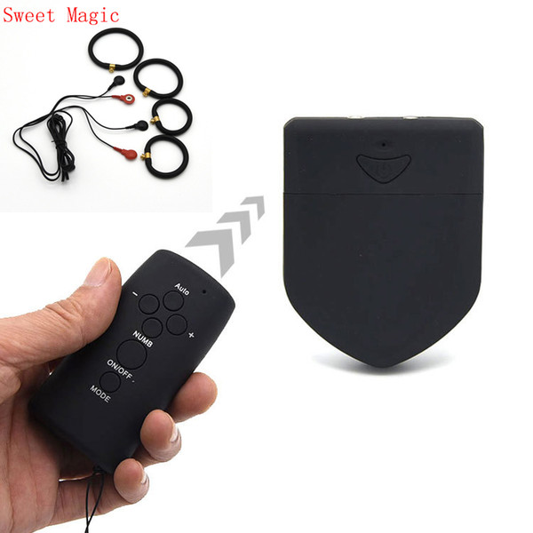 Wireless Remote Control Medical Power Box paste massager Sex Toys Electro Shock Penis Rings Cock Rings Stimulator Penis Enlarger Rings