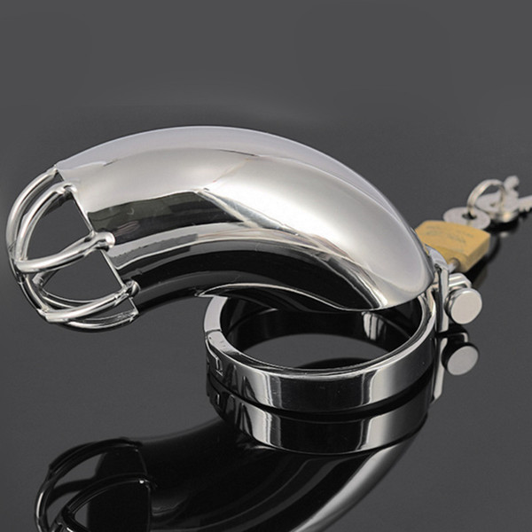 Stainless Steel Cock Rings Male Penis Cage Ring Bondage Slave Metal Chastity Devices Fetish Sex Toys Adult Products For Men Q035