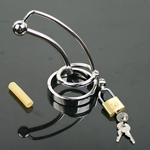 Stainless Steel Cock Ring Penis Plug Bondage Slave Metal Chastity Device Urethral Dilators Catheter Fetish Sex Toys For Men Q085